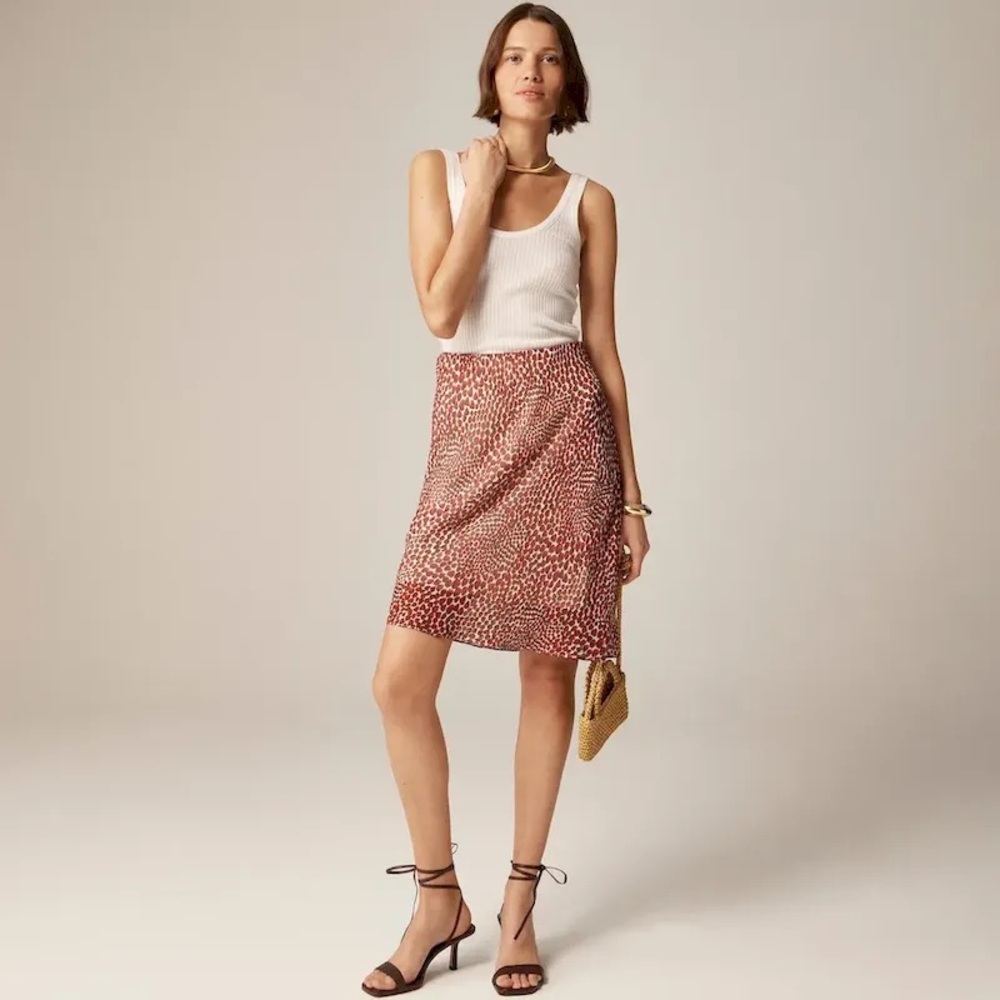 J Crew Collection Gwen layered slip skirt in Strawberry Swirl Nwt Size S